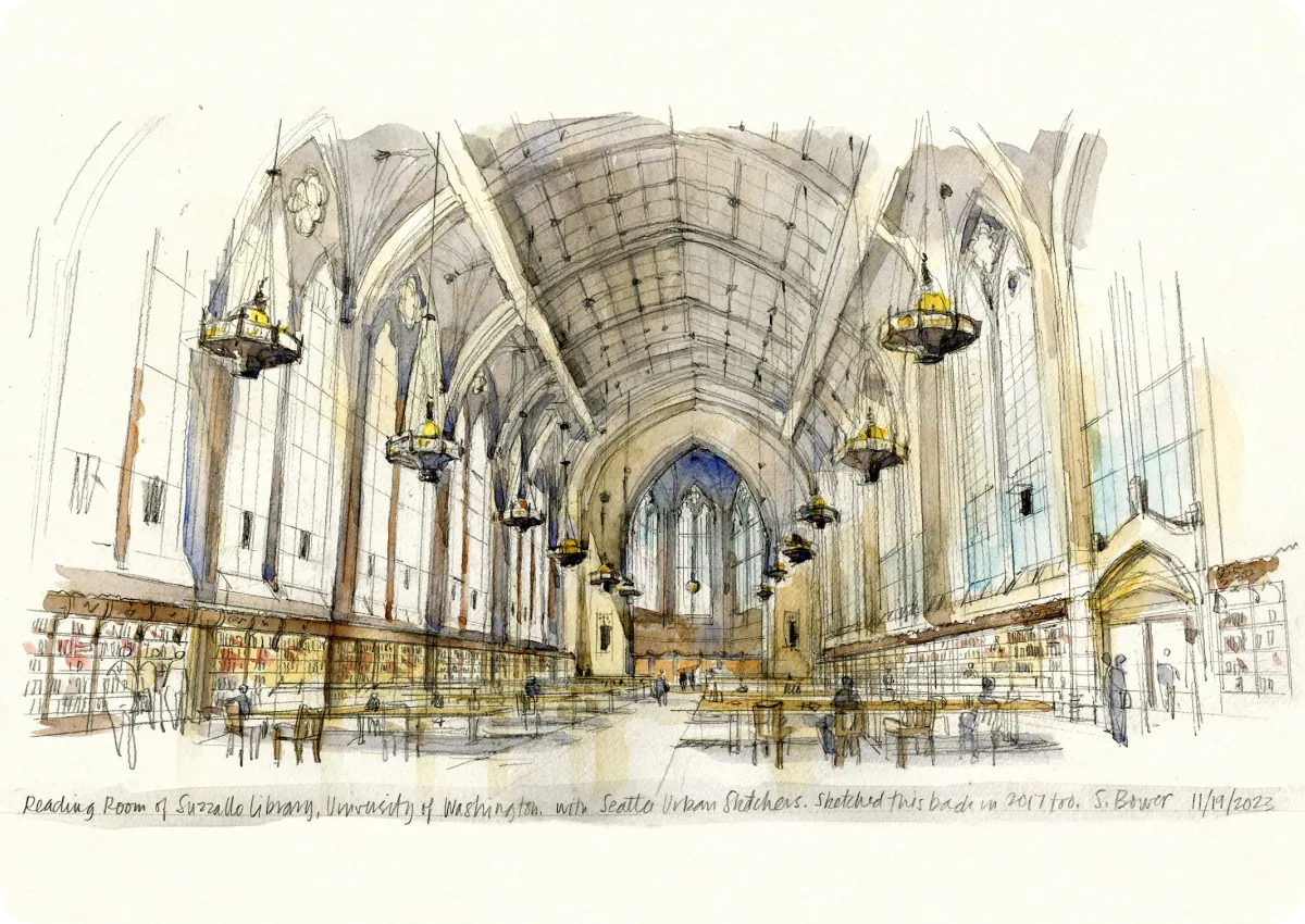 Suzzallo Library Reading Room, University of Washington by Stephanie Bower