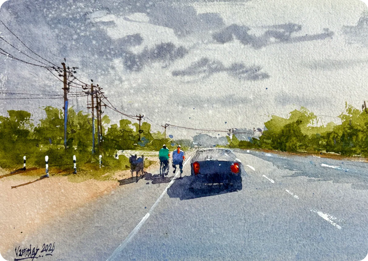 Along the Road Before Rain by Vanidas Manghatil